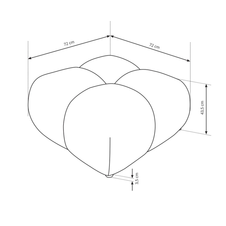Polsterdatud taburet ALMADA 72x72 cm kreemjas