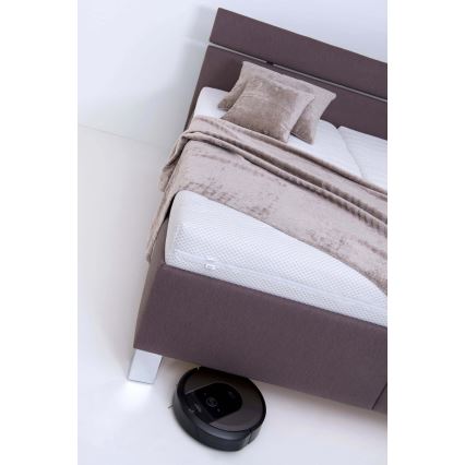 Polsterdatud voodi ALIS 160x200 cm koos madratsi ja panipaigaga, pruun