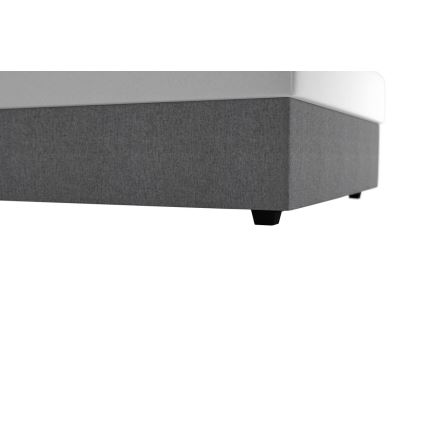 Polsterdatud voodi DARIA 120x200 cm, hall, hoiuruumiga ja madratsiga