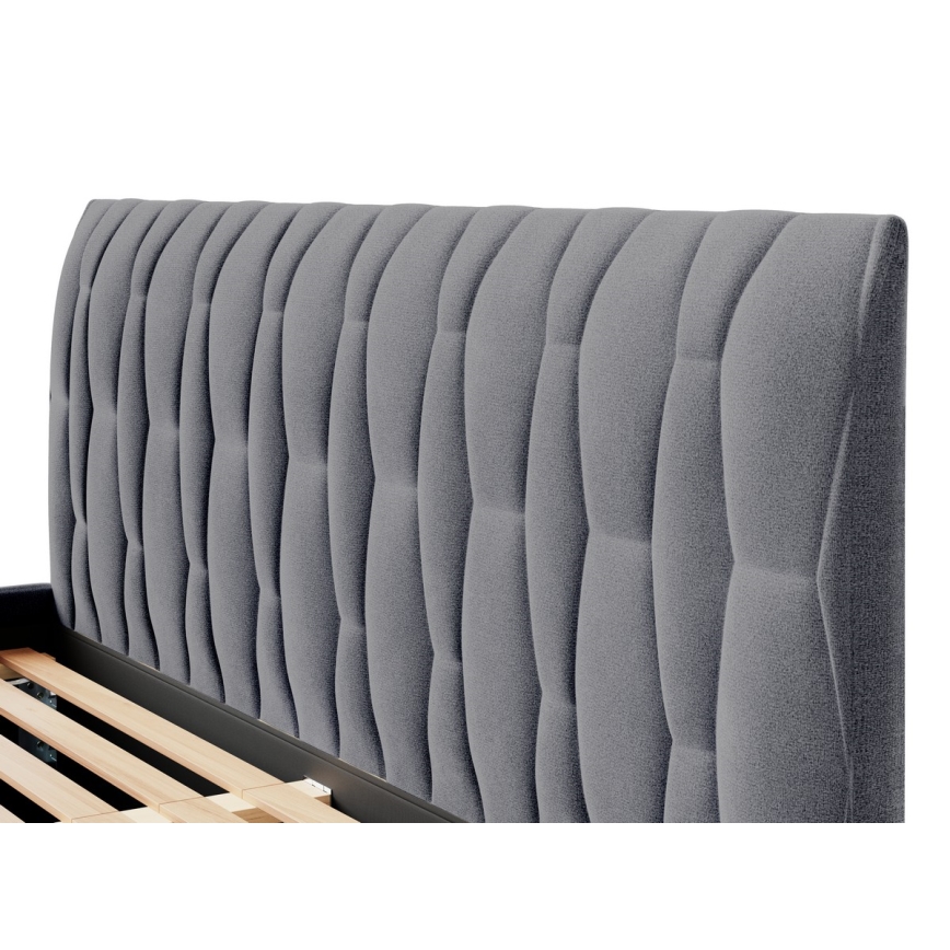 Polsterdatud voodi FLORA 180x200 cm ilma madratsita, hall