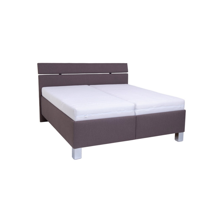 Polsterdatud voodi hoiukastiga ilma madratsita ALIS 180x200 cm pruun