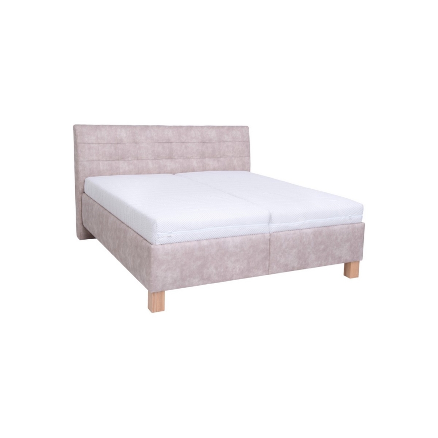 Polsterdatud voodi hoiukastiga ilma madratsita VIOLET 160x200 cm beež