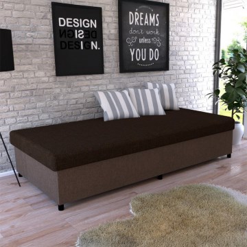 Polsterdatud voodi hoiuruumiga CORY 80x200 pruun