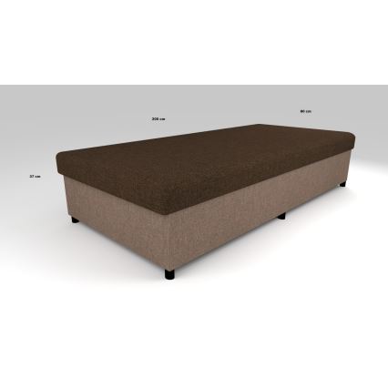 Polsterdatud voodi hoiuruumiga CORY 80x200 pruun