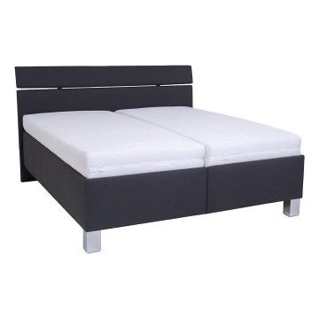 Polsterdatud voodi hoiuruumiga ilma madratsita ALIS 160x200 cm antratsiit
