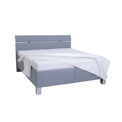 Polsterdatud voodi hoiuruumiga ilma madratsita ALIS 160x200 cm helehall
