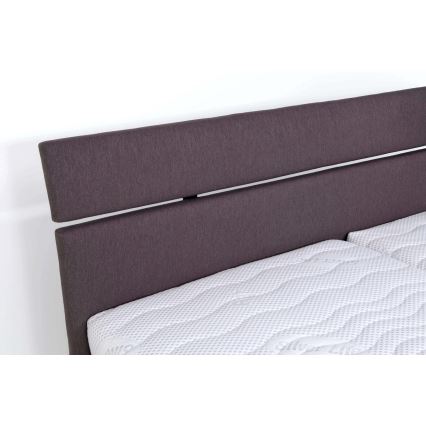 Polsterdatud voodi hoiuruumiga ilma madratsita ALIS 160x200 cm pruun
