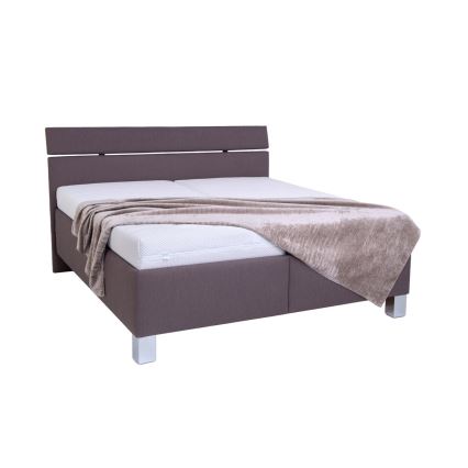 Polsterdatud voodi hoiuruumiga ilma madratsita ALIS 160x200 cm pruun