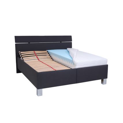 Polsterdatud voodi hoiuruumiga ilma madratsita ALIS 180x200 cm antratsiit