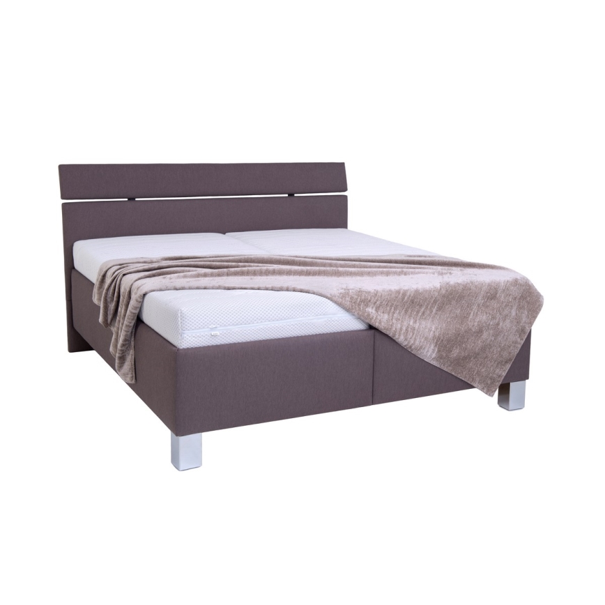 Polsterdatud voodi hoiuruumiga ilma madratsita ALIS 180x200 cm pruun