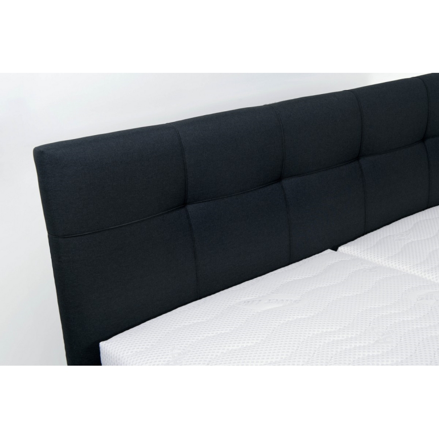 Polsterdatud voodi hoiuruumiga ilma madratsita MARIA 180x200 cm antratsiit