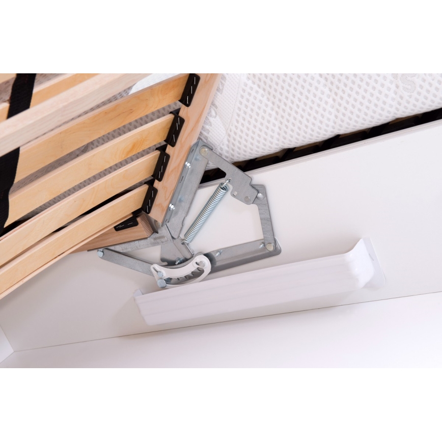 Polsterdatud voodi hoiuruumiga ilma madratsita MARIA ONE 90x200 cm antratsiit