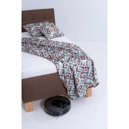 Polsterdatud voodi hoiuruumiga ilma madratsita MARIA ONE 90x200 cm pruun