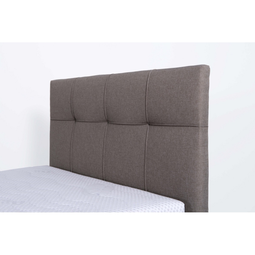 Polsterdatud voodi hoiuruumiga ilma madratsita MARIA ONE 90x200 cm taupe