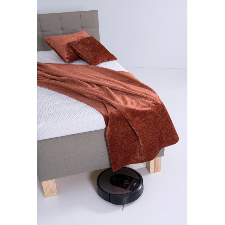 Polsterdatud voodi hoiuruumiga ilma madratsita MARIA ONE 90x200 cm taupe