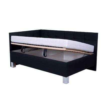 Polsterdatud voodi hoiuruumiga ilma madratsita MARIA PETITE 120x200 cm antratsiit