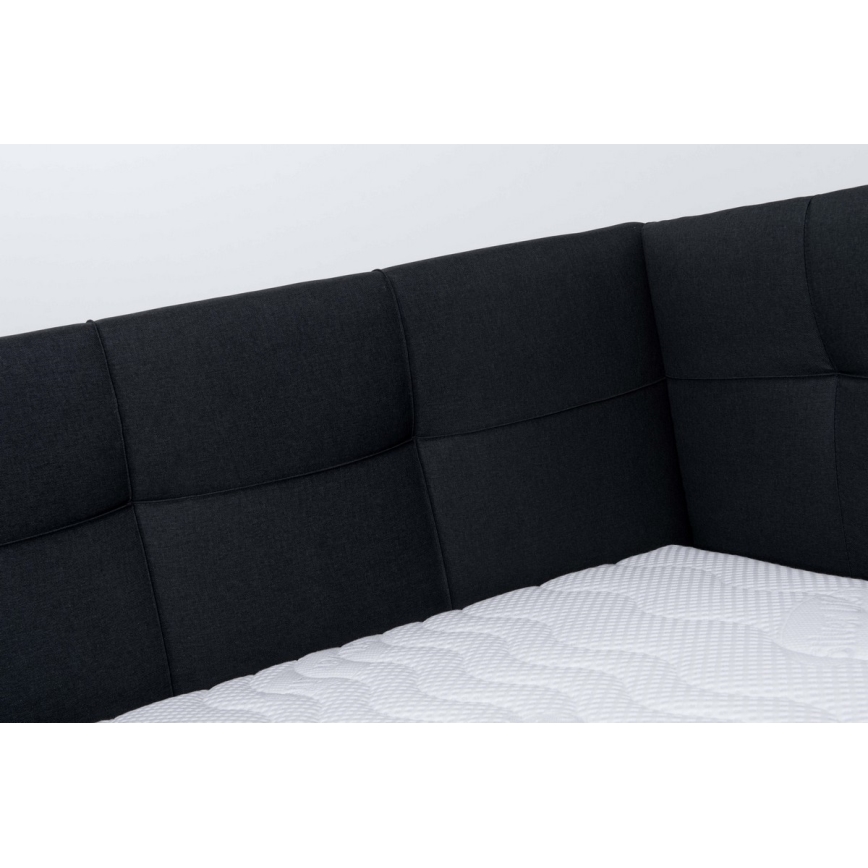 Polsterdatud voodi hoiuruumiga ilma madratsita MARIA PETITE 120x200 cm antratsiit