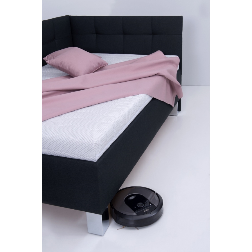 Polsterdatud voodi hoiuruumiga ilma madratsita MARIA PETITE 120x200 cm antratsiit