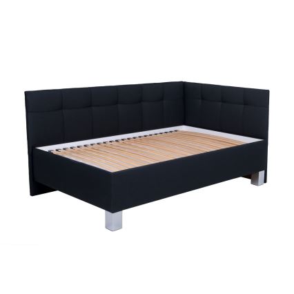 Polsterdatud voodi hoiuruumiga ilma madratsita MARIA PETITE 120x200 cm antratsiit