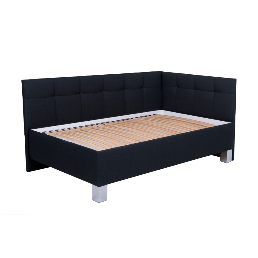 Polsterdatud voodi hoiuruumiga ilma madratsita MARIA PETITE 120x200 cm antratsiit