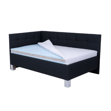 Polsterdatud voodi hoiuruumiga ilma madratsita MARIA PETITE 120x200 cm antratsiit
