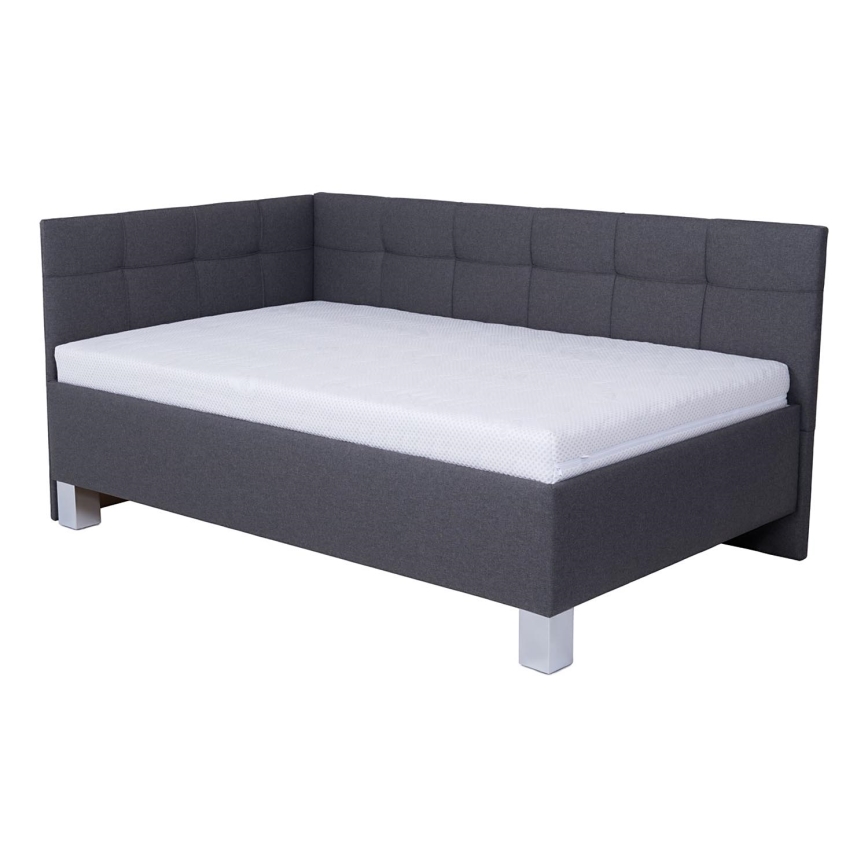 Polsterdatud voodi hoiuruumiga ilma madratsita MARIA PETITE 120x200 cm hall