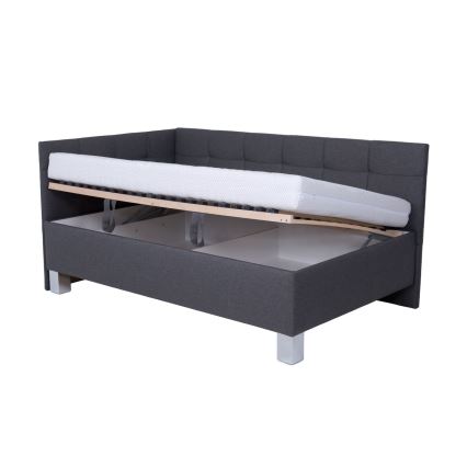 Polsterdatud voodi hoiuruumiga ilma madratsita MARIA PETITE 120x200 cm hall