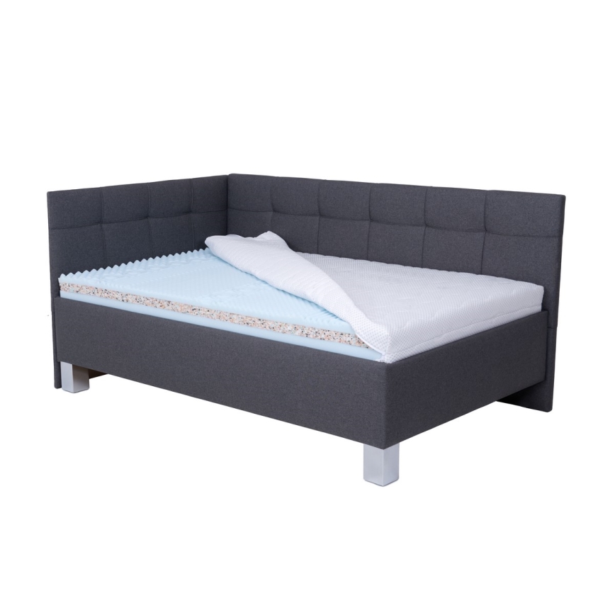 Polsterdatud voodi hoiuruumiga ilma madratsita MARIA PETITE 120x200 cm hall
