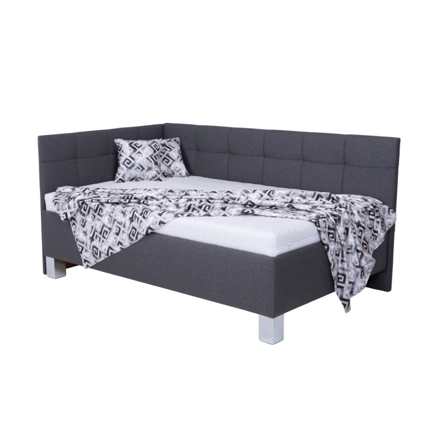 Polsterdatud voodi hoiuruumiga ilma madratsita MARIA PETITE 120x200 cm hall