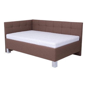Polsterdatud voodi hoiuruumiga ilma madratsita MARIA PETITE 120x200 cm pruun