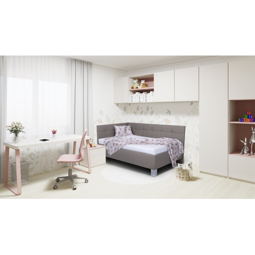 Polsterdatud voodi hoiuruumiga ilma madratsita MARIA PETITE 120x200 cm taupe