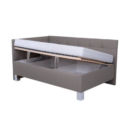 Polsterdatud voodi hoiuruumiga ilma madratsita MARIA PETITE 120x200 cm taupe