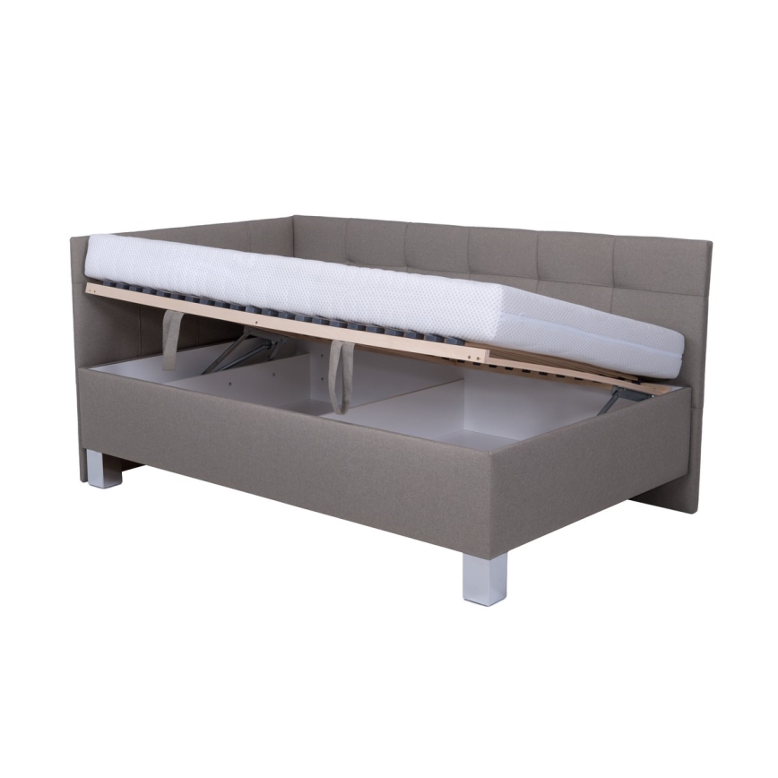 Polsterdatud voodi hoiuruumiga ilma madratsita MARIA PETITE 120x200 cm taupe