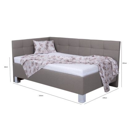 Polsterdatud voodi hoiuruumiga ilma madratsita MARIA PETITE 120x200 cm taupe