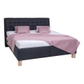 Polsterdatud voodi hoiuruumiga ilma madratsita VIOLET 160x200 cm antratsiit