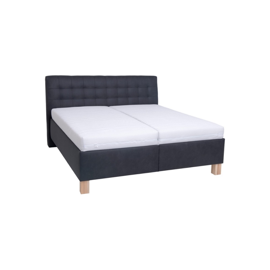 Polsterdatud voodi hoiuruumiga ilma madratsita VIOLET 160x200 cm antratsiit