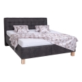 Polsterdatud voodi hoiuruumiga ilma madratsita VIOLET 160x200 cm tumehall