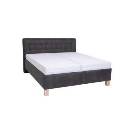 Polsterdatud voodi hoiuruumiga ilma madratsita VIOLET 160x200 cm tumehall