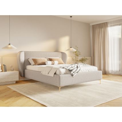 Polsterdatud voodi ilma madratsita DALIA 180x200 cm beež