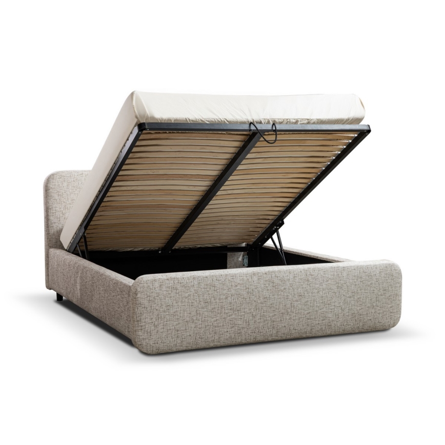 Polsterdatud voodi ilma madratsita LAJLA 180x200 cm, beež