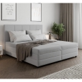 Polsterdatud voodi ISABEL 160x200 vedrumadratsiga ja hoiuruumiga helehall