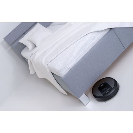 Polsterdatud voodi koos madratsi ja panipaigaga ALIS 180x200 cm helehall