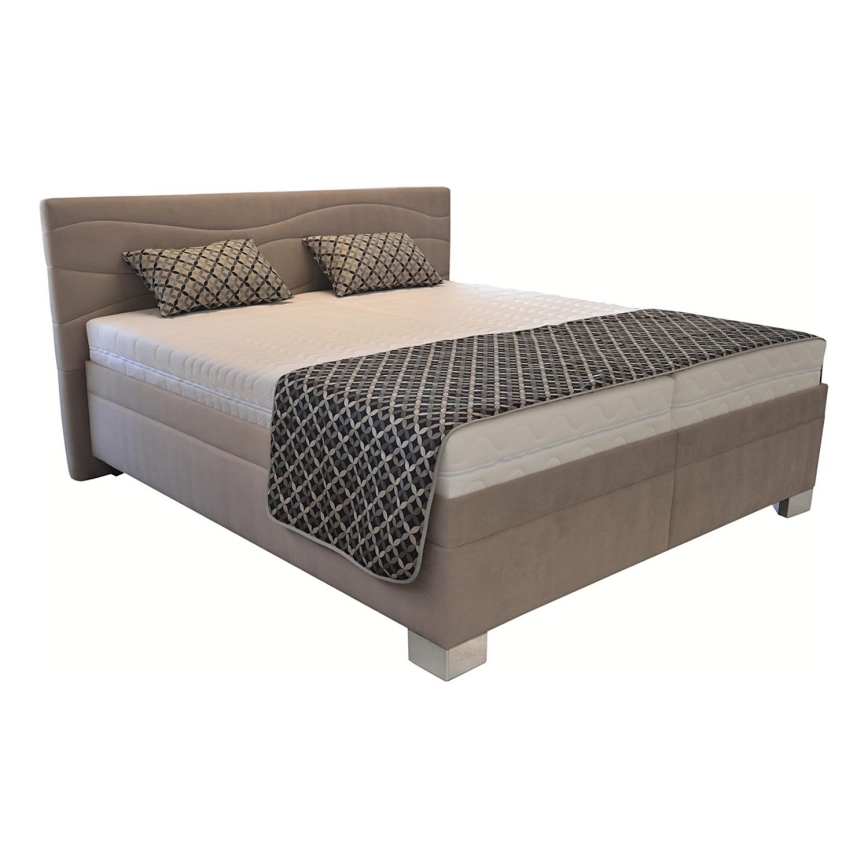Polsterdatud voodi koos madratsiga WINDSOR 180x200 cm beež