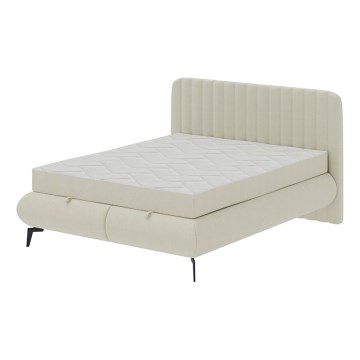 Polsterdatud voodi koos madratsite ja panipaigaga ALEXA 140x200 cm beež
