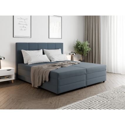 Polsterdatud voodi koos vedrumadratsi ja hoiuruumiga ISABEL 200x160 hall