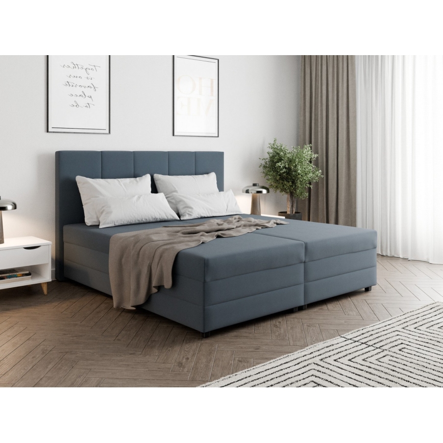 Polsterdatud voodi koos vedrumadratsi ja hoiuruumiga ISABEL 200x160 hall