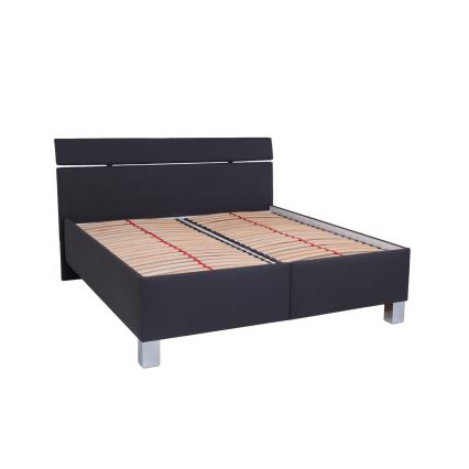 Polsterdatud voodi madratsiga ja hoiuruumiga ALIS 160x200 cm antratsiit