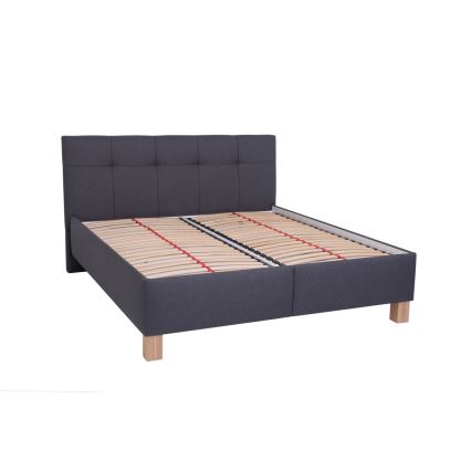 Polsterdatud voodi madratsiga ja hoiuruumiga MARIA 160x200 cm hall