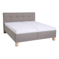Polsterdatud voodi madratsiga ja hoiuruumiga MARIA 160x200 cm taupe