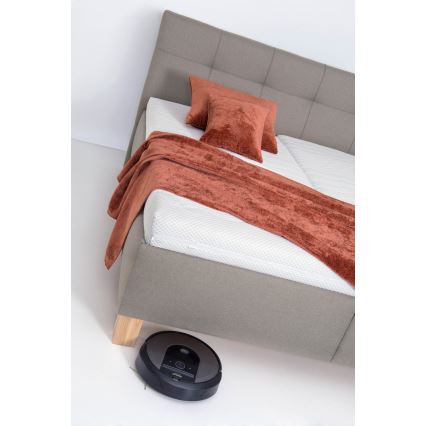 Polsterdatud voodi madratsiga ja hoiuruumiga MARIA 180x200 cm taupe